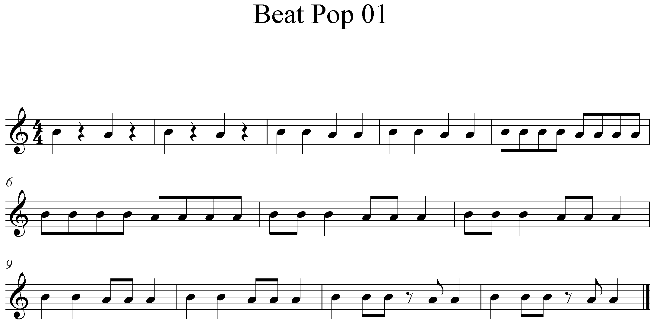 Noten Pop Beat 01